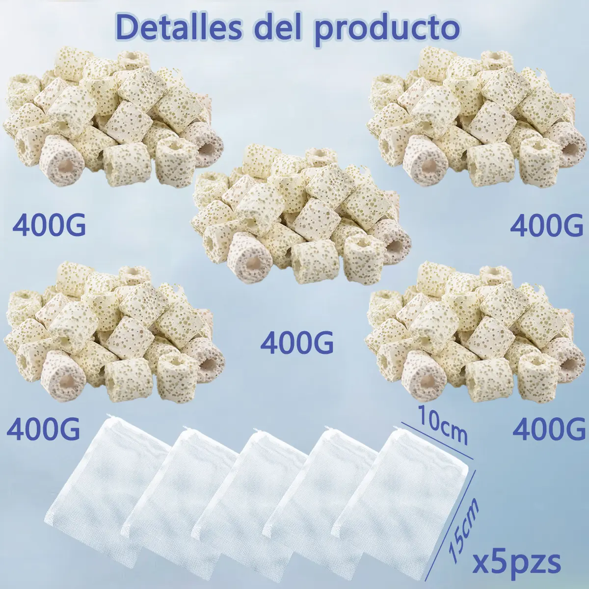 5 Paquetes Anillo De Respiración Filtro Pecera Acuarios 2kg - Image 2