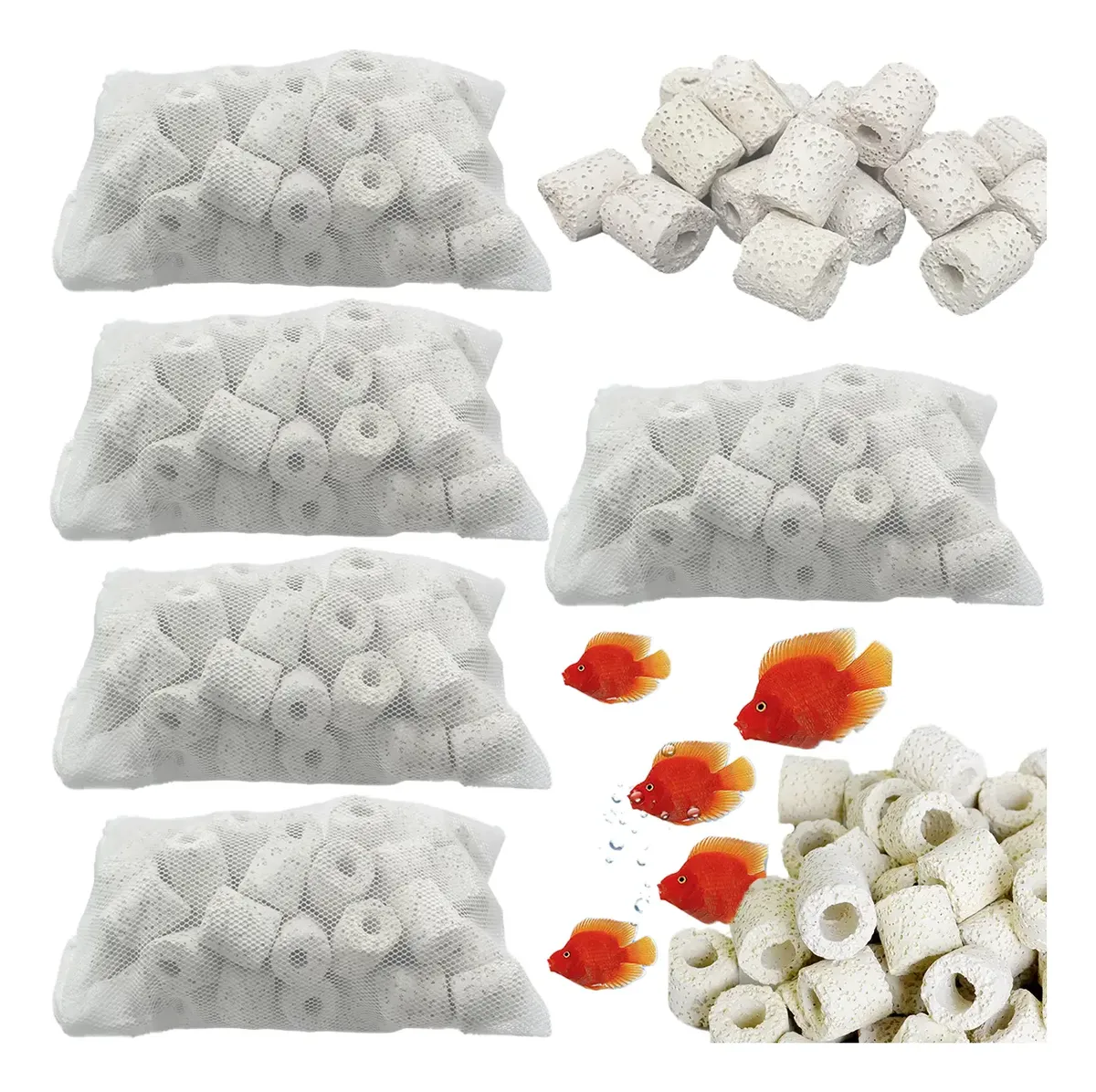 5 Paquetes Anillo De Respiración Filtro Pecera Acuarios 2kg