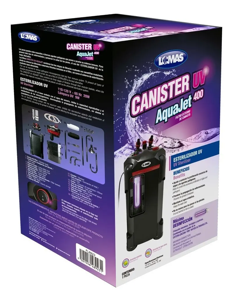 Filtro Canasta Uv Lomas Aquajet Uv 400l Acuarios Canister - Image 2