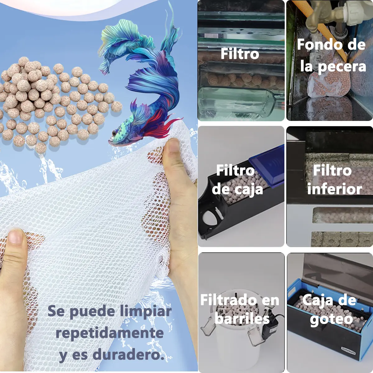 5 Paquetes De Bioesfera Cerámica Filtro Pecera Acuarios 2kg - Image 5