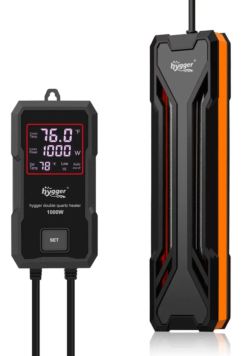 Hygger Calentador Acuario 1000W Control Digital Agua Dulce Salada 492-984L