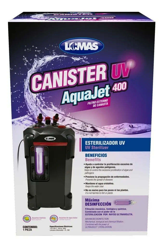 Filtro Canasta Uv Lomas Aquajet Uv 400l Acuarios Canister